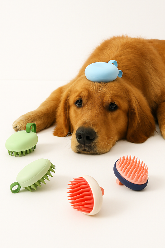 Peigne en silicone souple 2-en-1 – Brosse de massage et de bain pour chiens & chats ZenPaws™