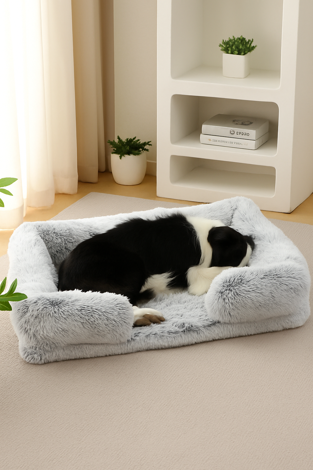 Panier rond en peluche ultra-doux pour chien et chat ZenPaws™