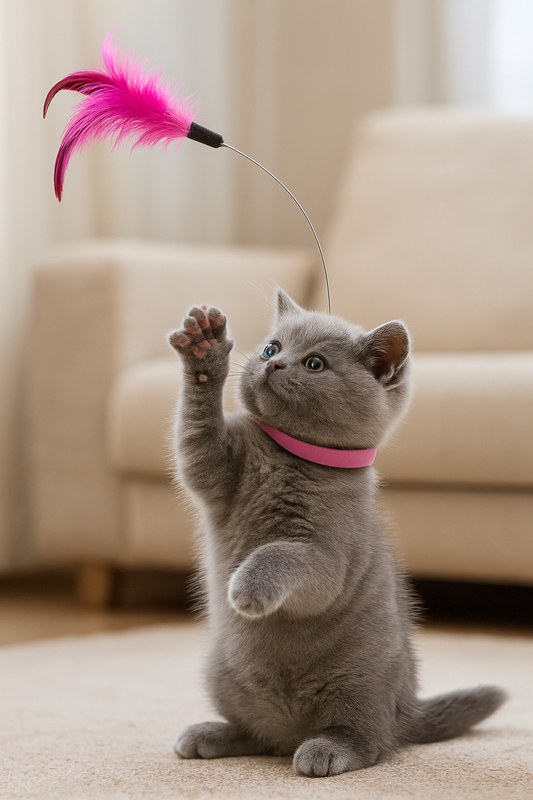 Collier interactif pour chat ZenPaws™ – Plume & clochette intégrées