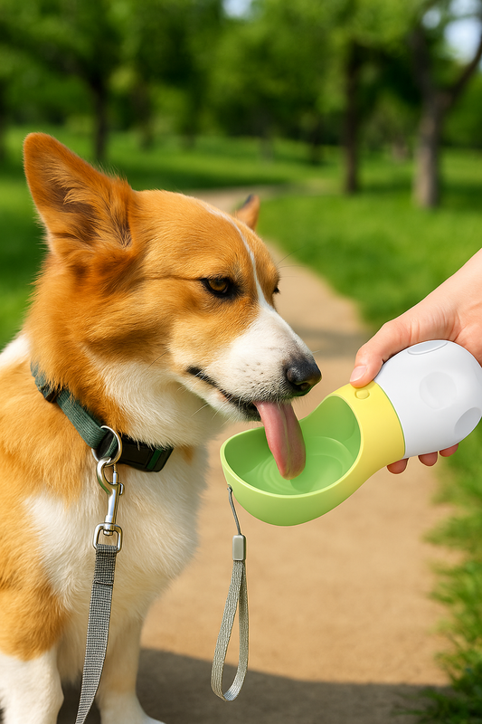 Bouteille d'eau portable pour chien ZenPaws™– Hydratation facile en voyage